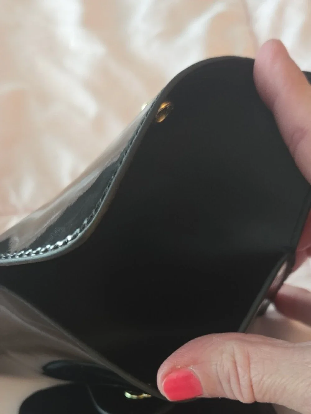 Black Patent Leather Phone Accessory Pouches - Unbranded